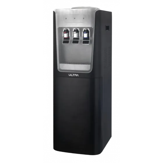 مبرد مياه الترا بكابينة، ساخن وبارد وفاتر، 3 حنفية، اسود ورمادي